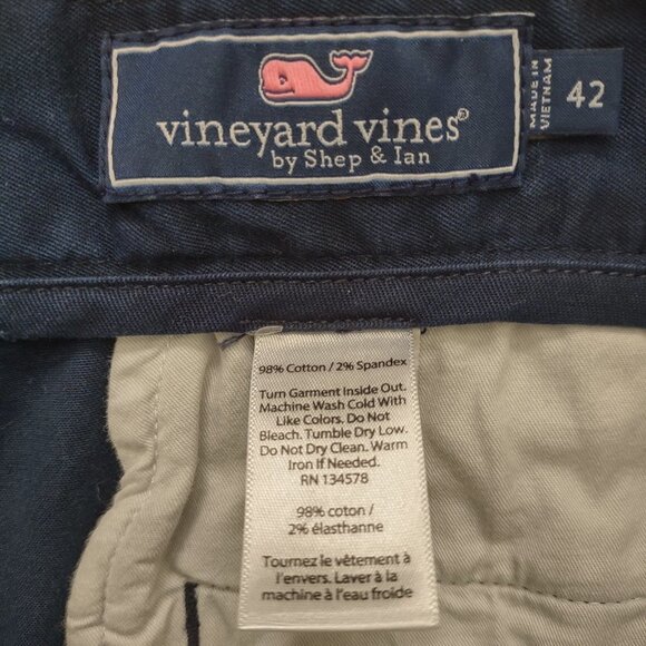 Vineyard Vines dark blue Navy Cotton blend Breaker shorts mens size 42 - Picture 5 of 5